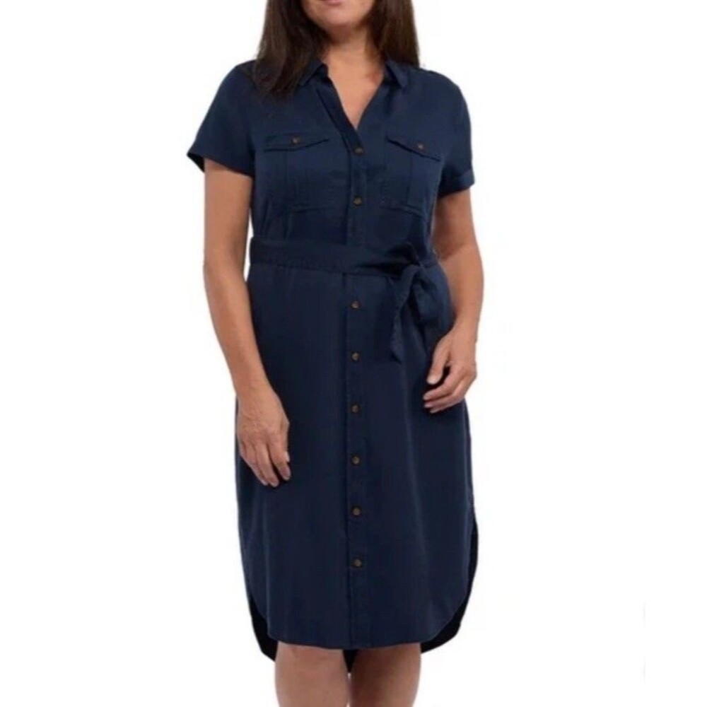 Teddi Rose Women's Tencel Shirt Dress | Navy | Size XXL 209